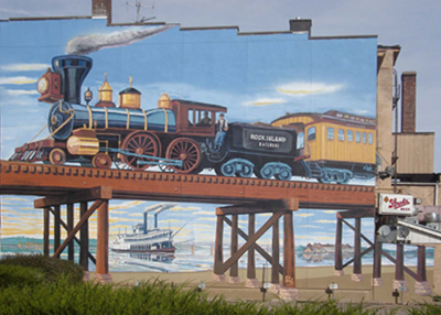 Mural of the Rock Island Express, found in downtown Rock Island